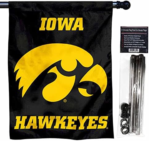 Iowa Hawkeyes Ház Zászló Zászló Rúd Készlet