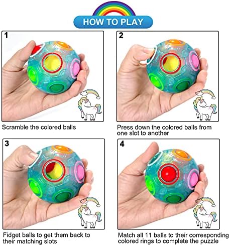 Vdealen Szivárvány Puzzle Labda Fidget Játék Csomag, Szórakoztató 3D Magic Ball stresszoldó Fidget Labda Játék Ajándék, a