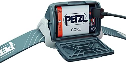 Petzl Tikka CORE Fényszóró - Újratölthető, Kompakt 450 Lumen Fény Piros Világítás, Túrázás, Hegymászás, vagy Kemping - Szürke