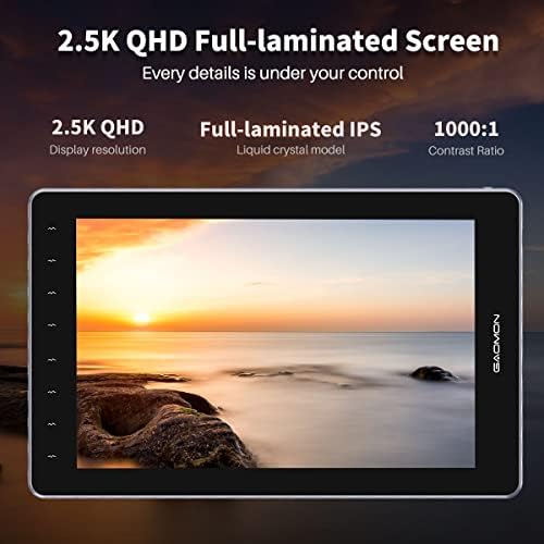 GAOMON PD1610 2.5 K QHD Grafika, Rajz Tabletta 120% - os sRGB Teljes Laminálás Képernyőn, majd Továbbfejlesztett 8192 Szinten