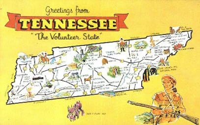 Üdvözlet, Tennessee Képeslap