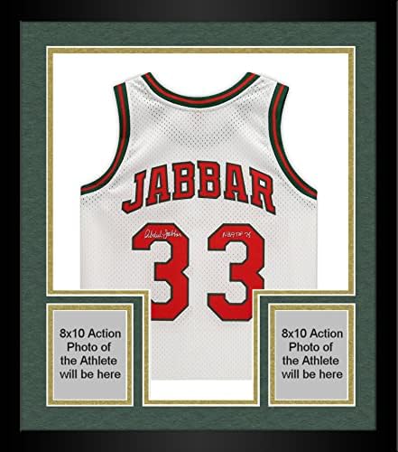 Keretes Kareem Abdul-Jabbar Milwaukee Bucks Dedikált Mitchell & Ness 1971-1972 Között a Fehér Másolat, Jersey NBA Top 75