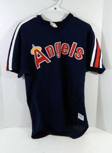 1983-90 Kaliforniai Angyalok 64 Játék Használt, Kék Mez gyakorlást 261 - Játék Használt MLB Mezek