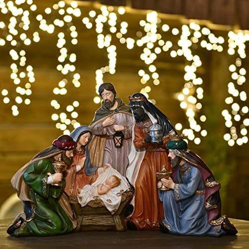 Braxio Karácsonyi Betlehemes Készlet Gyűjthető Figurák - Szent Család Asztali Jelenetek Beltéri Betlehemes Lakberendezés