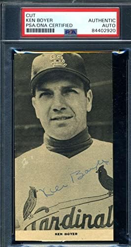 Ken Boyer PSA DNS-Coa Aláírt Fotó Bíborosok Autogram - Dedikált MLB Fotók