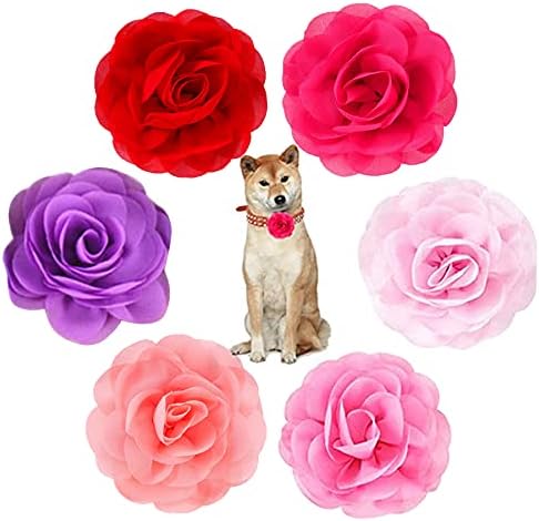 PET mutat 6DB Nyakörv Íjak, a Virágok, a Lányok Kicsi Közepes Kutyák Kiskutya Rózsaszín Piros Női Gallér Díszítés Tartozékok
