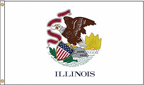 Illinois-i Zászló, 5x8 Ft, Nylon