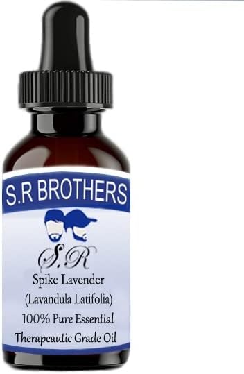 S. R Testvérek Spike Levendula (Lavandula Latifolia) Pure & Natural Therapeautic Minőségű illóolaj Cseppentő 50ml