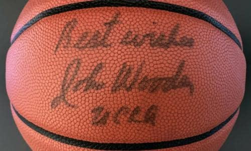 John Wooden Edző ALÁÍRT Wilson NCAA Basketball UCLA Piramis PSA/DNS-DEDIKÁLT - Dedikált Egyetemi Kosárlabda