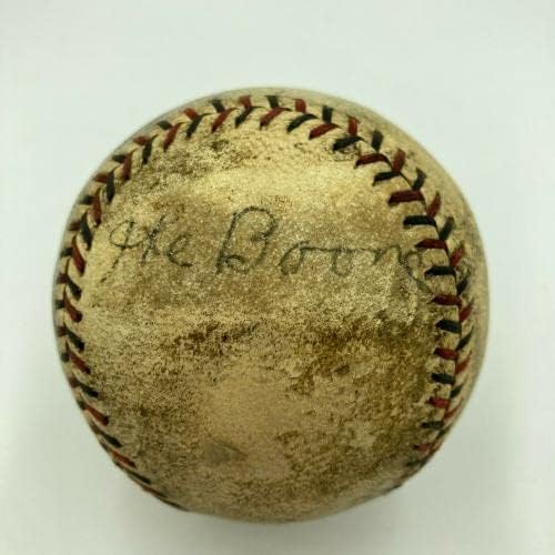 1930 Brooklyn Dodgers (Robins) Aláírt Játék Használt Baseball Bébi Herman SZÖVETSÉG COA - MLB Dedikált Baseball Játék, Használt