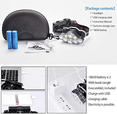 N N. ORANIE LED Fényszóró Zseblámpa, USB Akkumulátor, Vízálló Elemlámpa, Intelligens Infravörös Érzékelő, Kapcsoló, Állítható