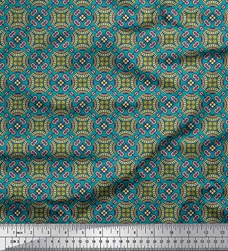 Soimoi Pamut Jersey Anyagból Geometriai & Mandala Kaleidoszkóp Nyomtatási Anyag által Udvaron 58 cm Széles