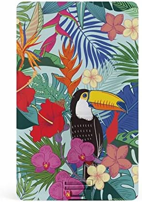 Trópusi Papagáj Madár Wth Dzsungel Virágok, USB Memory Stick Üzleti Flash-Meghajtók Kártya, Hitelkártya, bankkártya Alakú