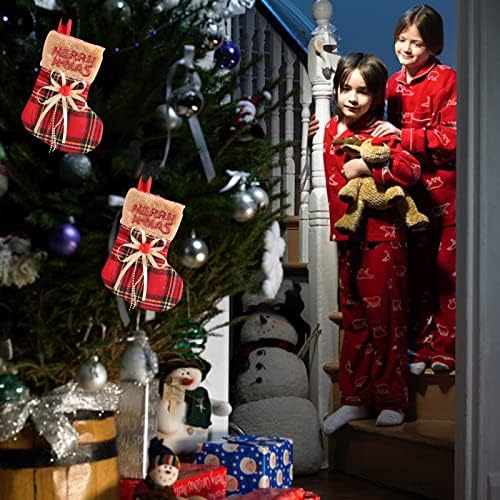 Karácsonyi Dekoráció Piros szegéllyel Nem szőtt Karácsonyi Harisnya Karácsonyi Ajándékok Harisnya Csomag Karácsony
