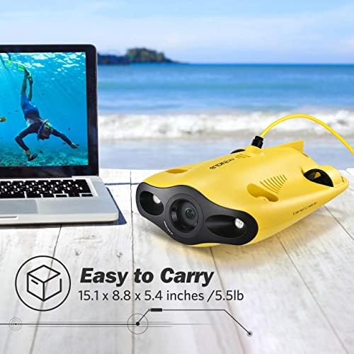 gladius Mini Víz alatti Drón, 4K UHD Víz alatti Kamera Valós idejű Megtekintési, Távirányító APP Távirányító, Merülés 330ft,
