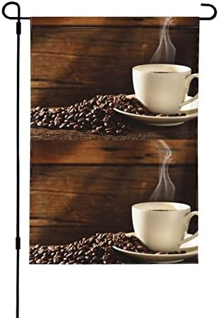 A Csésze Kávé, Kávé Bab Függőleges Nyomtatás Kétoldalas Parasztház Udvarán Kerti Dekoráció 12,5 X 18 Cm Tavaszi-Nyári Kert