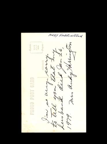 Andy Harrington Kézzel Aláírt Klasszikus Detroiti Tigrisek Képeslap Autogramot Vágás