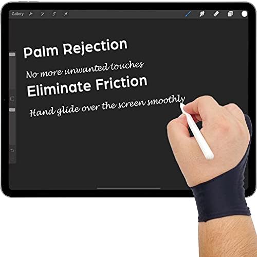 Timebetter Rajz Kesztyű, Művész Kesztyű Rajz Tablet iPad 1 Ujj, Tenyér Elutasítás Kesztyűt a Bal-Jobb Kéz - S, 2 darabos