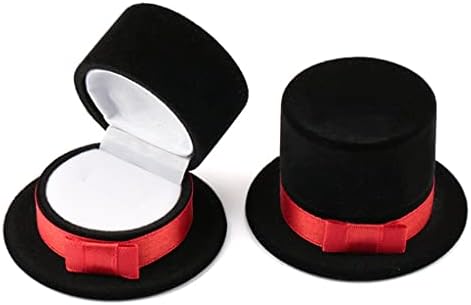 Piros Fekete cilinderes Ékszeres Doboz Bársony esküvői Gyűrű doboz Nyaklánc Kijelző Doboz Ajándék Konténer Esetében Ékszerek