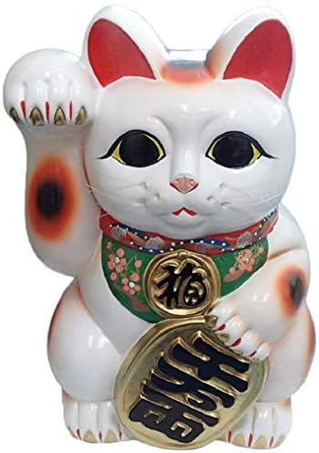 Japánban készült Szerencsés Macska 13 Tokoname Fehér Maneki Neko Porcelán Jobb Kéz