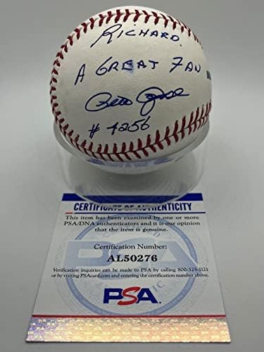 Pete Rose Aláírt Autogramot Személyre szabott Hogy Richard Egy Nagy Rajongó Baseball PSA DNS - Dedikált Baseball