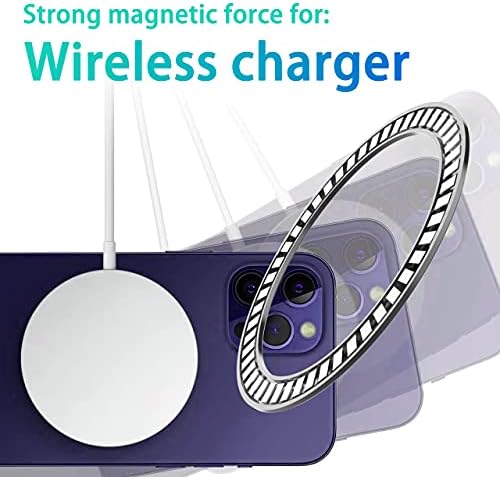 Bluemega Mágneses Vezeték nélküli Töltő Fém átalakító Készlet, Erős 3M MagSafe Matrica Kompatibilis Mágneses Autós Telefon