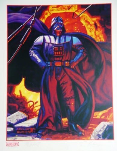 Star Wars Darth Vader műalkotás, amelyet Greg & Tim Hildebrandt Bros által ALÁÍRT mind testvérek 18 x 24 cm Litográfia