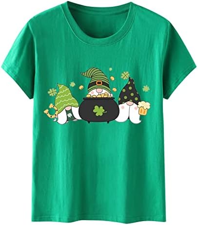 Szent Patrik Nap Pólók Női Nyári Rövid Ujjú Gnome Grafikus Maximum Laza Kényelmes Ír Fesztivál Ünnepi Póló
