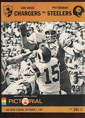 Szeptember 2 1967 AFL Előre Szezonban Program Pittsburgh Steelers a San Diego Chargers EXMT - NFL Programok