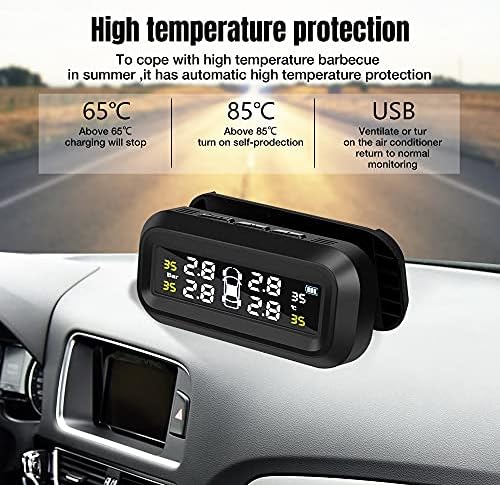 XWWDP Napenergia TPMS Autó Gumiabroncs Nyomás Riasztás Monitor Rendszer, Intelligens Kijelző Hőmérséklet Figyelmeztetés,