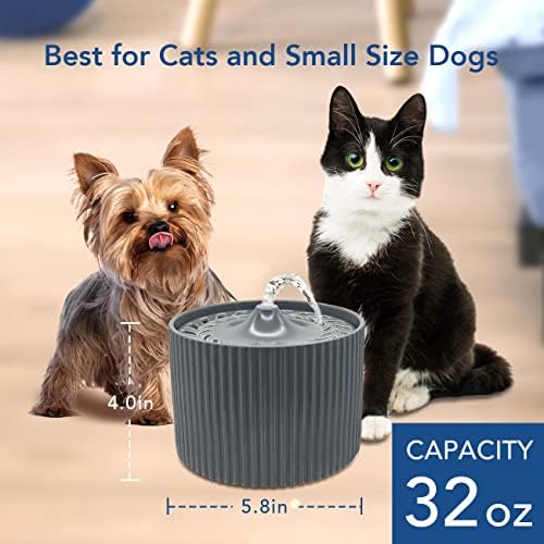 GOCESS Pet Szökőkút,Kerámia Macska-Szökőkút, 2 Szűrők Macskák vagy Kis Méretű Kutyák,32Oz