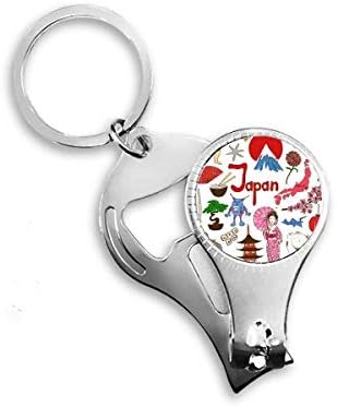 Japán Landscap Állatok Nemzeti Zászló Köröm Zimankó Gyűrű Kulcstartó Sörnyitó Clipper