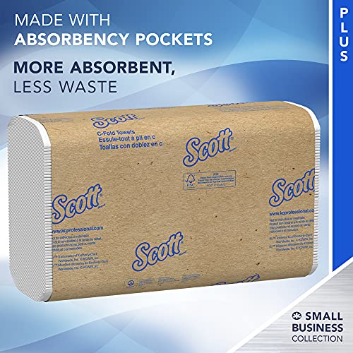 Scott 03623 C-Fold papírtörlő, Kényelem Csomag, 10 1/8 x 13 3/20, Fehér, 200 per Pack (Az 9)