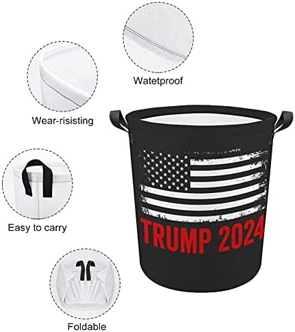 2024 Pro Trump Kosárban Gátolják Táska szennyes Ruha Tároló Bin Vízálló, Összehajtható Összecsukható Játék Szervezője az