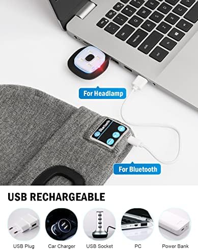 Bluetooth Beanie Kalap a Fény, USB Újratölthető LED-es Kalap Fejhallgató, Este Kivilágított Zene Beanie Kalap, Ajándékok