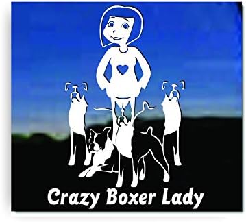 Őrült Boxer Hölgy | NickerStickers® Vinil Kutya Ablak Matrica