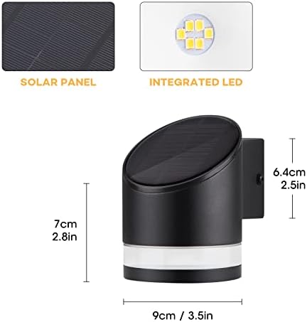 TJCoLUX LED-es Napelemes Fali Lámpa Kültéri Alumínium Vezeték nélküli Fali Gyertyatartó IP44 Vízálló Lámpa Lámpatest Alkonyat